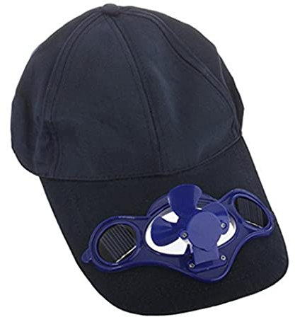 Onsinic Camping Cap Solar Powered Air Fan Cooled Baseball Hat with Solar Powered Fan Cooling Caps Traveling (dark Blu)