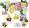 HAKOTOM 85Pcs Garten Geburtstagsdeko Kinder Insekt Folienballon Bunt Luftballons Dschungel Latexballons Mädchen Jungen Kindergeburtstag Ballon mit Schmetterlinge Bienen Marienkäfer Frosch Sonnenschein