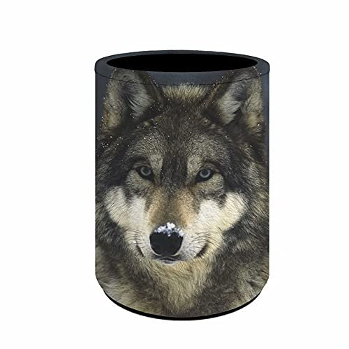chaqlin Pot à crayons léger pour bureau, motif loup 3D imprimé animal cool loup papeterie organisateur de bureau pot à crayons boîte de rangement pour enfants, fournitures de bureau
