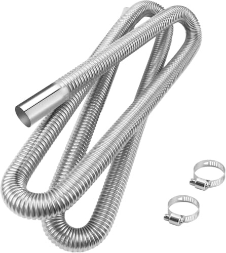 Abgasschlauch für Stromerzeuger 200 CM,Auto Edelstahl Abgasrohr,Abgasrohr Abgasschlauch,Schalldämpfer Standheizung,Auto Edelstahl Auspuffrohr mit Zwei Edelstahlklammern für Diesel Heizung