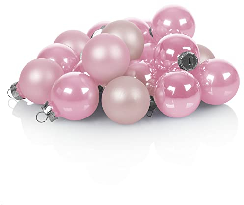 COM-FOUR® 20x Mini-Christbaumkugeln aus Glas - kleine Weihnachtskugeln für die Weihnachtsdekoration - Baumschmuck für den Weihnachtsbaum - Ø 3 cm