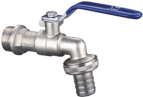 Sanixa Premium Auslaufventil in Messing, 3/4 Zoll mit Schlauchanschluss, Universaler Absperrhahn für Garten & Haushalt, Robuster Kugelhahn