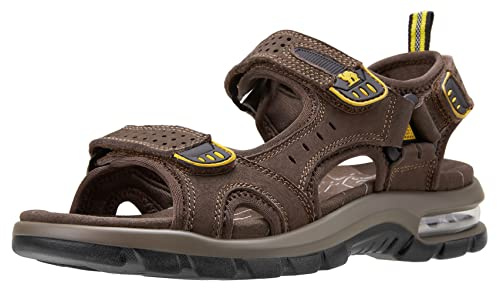 CAMEL CROWN Men's Leather Sandals for Hiking Walking Beach Treads Water Athletic Outdoor with Premium Air Cushion | Waterproof