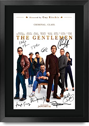 HWC Trading The Gentelmen Geschenke Geducktes Signiertes Autogramm Foto für Fans von Film Memorabilien - A3 Gerahmt