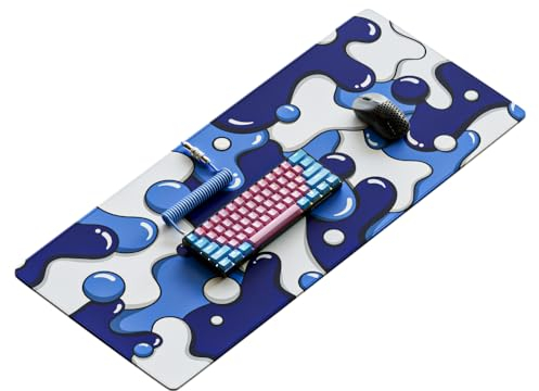 Kraken Keyboards DRIP XXL Gaming-Mauspad, Blau und Weiß, Professionelles Handwerker-Mauspad, 91,4 x 40,6 cm Dick, Erweitertes XXL-Gaming (Ice)