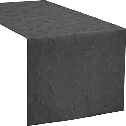 Erwin Müller Tischläufer Düsseldorf bügelfrei anthrazit Größe 50x150 cm