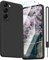 Kukiwhy für Samsung S23 Hülle mit 2 Stück Panzer Schutz Glas, Silikon Case Ultra Dünn Microfiber Kameraschutz Rundumschutz Anti-Kratzer Hanyhülle für Samsung Galaxy S23- Schwarz