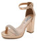 QUEEN HELENA Sandali Eleganti con Tacco Medio con Cinturino e Strass Donna ZM9321 (Champagne, numeric_37)