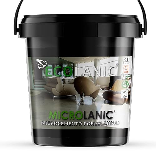 MICROLANIC MONOCOMPONENTE FINO (15KG). Para 25m2 Microcemento en polvo de grano Fino para decoración de suelos y paredes. Este producto es parte de un Sistema. COLOR (GRIS 40%)