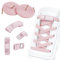 OSDUE 2 Paia Lacci Magnetici - Lacci Scarpe Elastici con 4 Chiusura Magnetica in Metallo, Lacci Elastici Senza Nodo per Bambino e Adulti, Lacci Magnetico in Gomma per Scarpe Sportive e Casual (Rosa)