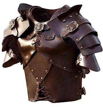 Perfeclan Körperrüstungen Wikinger Krieger PU- Cosplay Cosplay Zubehör Halloween Weste rüstung Antike griechische mittelalterliche, BRAUN