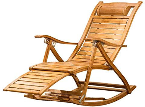 Holz-Loungesessel aus Bambus, verstellbare Sonnenliegen für den Außenbereich, klappbarer Liegestuhl, Siesta-Stuhl, tragbarer Garten-/Terrassen-Strandstuhl
