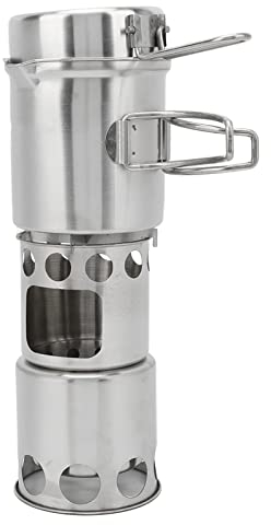 Juego De Utensilios De Cocina De Acero Inoxidable, Estufa De Camping Portátil, Juego De Ollas De Cocina, Olla De Cocina Ligera Para Acampar, Kit De Cocina De Supervivencia Para Senderismo Al Aire Libr