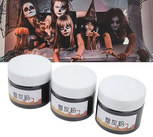 3pcs Makeup Spezialeffekt-Puder für Film TV Drama für realistisches Make-up - geeignet für Bühnenauftritte, Halloween-Partys, Cosplay-Events - in Holzkohle-Asche Farbe