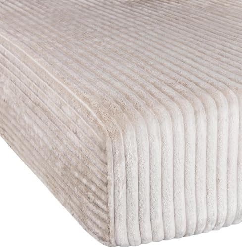 Spannbettlaken aus Streifen-Flanell in verschiedenen Größen für hohe Matratzen | 90-100 cm x 200 cm bis 200 cm x 200 cm Farbe Taupe Größe 200 cm × 200 cm