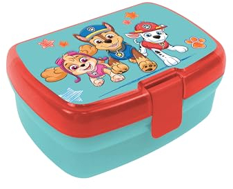 p:os 35415 - Paw Patrol Brotdose für Kinder mit einem Fach, Lunchbox aus Kunststoff mit Clipverschluss, Vesperdose für Kindergarten, Schule und Freizeit