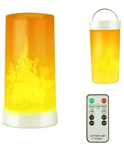 Hawofly Lampe à flamme LED rechargeable par USB - Bougies - Lanternes de feu - Lampes suspendues en plein air - Avec minuterie - 4 modes de flamme - Pour la maison, les fêtes, le jardin, le camping
