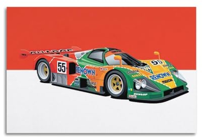 HAYZE Rennwagen-Poster für Mazda 787B Superauto, dekorative Leinwand, Wand- und Kunstposter, Malerei, 30 x 45 cm
