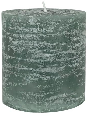 Nordring Stumpenkerze Rustik 7 x 7,5 cm hoch moosgrün unparfümiert