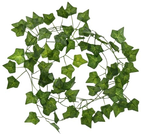 KARAT - Piante artificiali di edera, set da 12 ghirlande di edera, con fascette, lunghezza 2,15 m, decorazione con piante artificiali per pareti, balcone e giardino