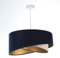 Licht-Erlebnisse Hängelampe Blau Rosa Gold E27 rund Ø 50 cm Stoff Schirm in Velours Optik Modern Höhe verstellbar Wohnzimmer Pendelleuchte Schlafzimmer Hängeleuchte