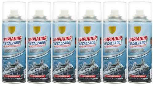 Etrexonline Spray Limpiador de Zapatillas Premium para Todo Tipo de Materiales - Cuero, Cuero Sintético, Lona y Más - Fórmula Natural, Incolora y Versátil - 200ml, 6 unidades
