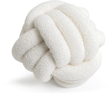 Magma NODI Formkissen Knoten, Ø 30cm, Knotenkissen für Sofa, Bett, Zierkissen Knoten, waschbar bis 30°C, Natur