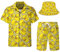 Spanoous Hawaii-Hemden und Shorts für Herren, lustige Hawaii-Hemden für Herren, Strand-Outfit-Sets mit Eimerhüten, Farbe: 21, XX-Large