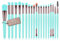 Pinceaux maquillages professionnel 40 pieces poils synthétiques de qualité pinceau anti cerne pinceaux maquillages yeux pinceau poudre pinceau maquillage (Bleu)