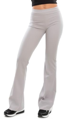 Toocool Damen-Schlaghose, Damen-Jazzpants mit tailliertem Bein, Damen-Stretchhose, Damen Flare Leggings, Bootcut Hose JL-2148 [XXL, Grau]