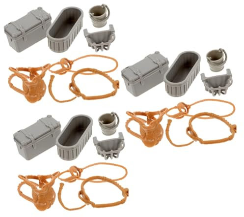 BESTonZON 3sätze Mini-Ranch Modellset Für Teiliges Spielzeug Realistischen Pferdezubehörteilen Wie Sattel Und Futtertröge Fördert Kreativität Und Vorstellungskraft