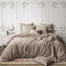 DerF HOME Muslin Bettwäsche Hellbraun 135x200cm Bettbezug + 80x80cm Kissenbezug,100% Baumwolle,weich und hautfreundlich für einen erholsamen Schlaf