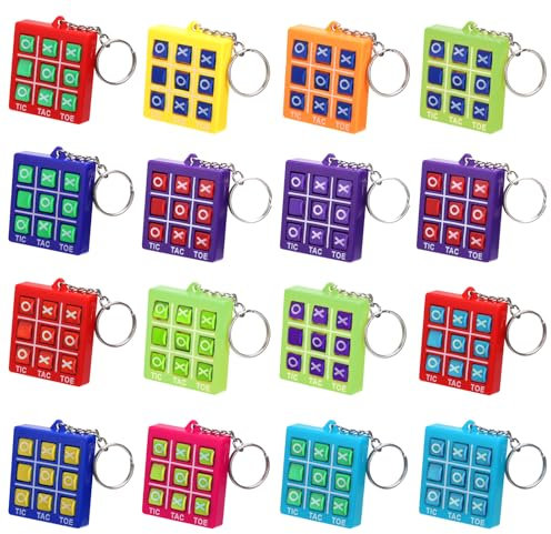 Fentar 16Pz Portachiavi Tic Tac Toe, Carino Portachiavi Bambini, Divertente Gadget Compleanno Bambini, Giochi per Feste Compleanno Bambini, Regali Alunni per Compleanno Partito