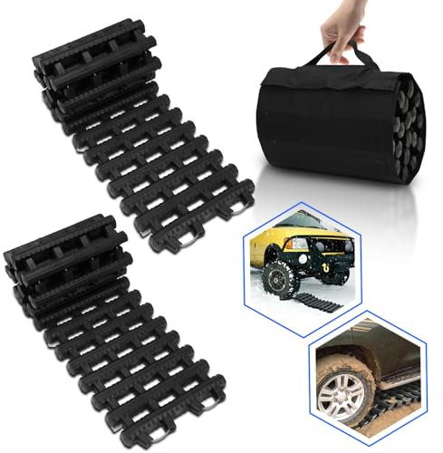 ISOISL Lamiere di sabbia fuoristrada, per camper, con custodia, scaletta per pneumatici per auto, camion, fuoristrada, camper (100 x 21 cm)