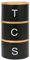 Harbour Housewares Stackable Tea Coffee Sugar Canisters with Bamboo Lids - Black - Stacking 3pc Tea Coffee and Sugar Canisters Set Airtight Kitchen Organiser Food Storage Jars