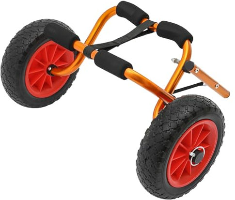 HPDTZ Carrello pieghevole per kayak in alluminio, per kayak, canoe e SUP, con pneumatici in gomma piena, portata fino a 80 kg, per attività all'aria aperta