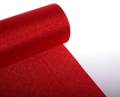 Shabby Chic Deluxe DEKO AS Tischläufer mit feinem Lurexfaden 700200 und 700300 (9 Rot, 300 mm)