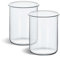 Tuuters Glas für Kerzen mit Rand 2 Stück Windlichtglas aus Borosilikatglas (95mm x Ø70mm) runde Kerzengläser -40 bis +500 Grad