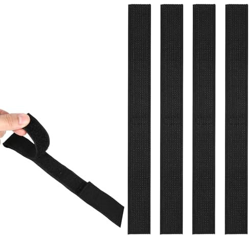 Bremorou 4 Stück Hoverboard Gurte, Hoverboard Ersatzgurte Self Balance, Befestigung für Self Balance Scooter Kart Zubehör, 50 × 2,5 cm Schwarz Nylon und Kunststoff