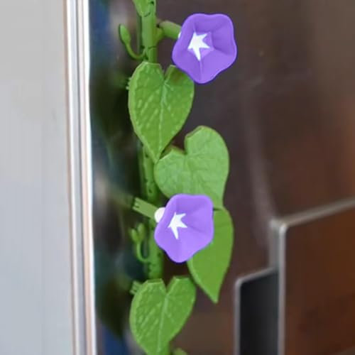 Cute Morning Glory Magnet,3D Ivy Fridge Magnets Vine,Plant Flower Refrigerator Magnets Decoration for Kitchen (C)