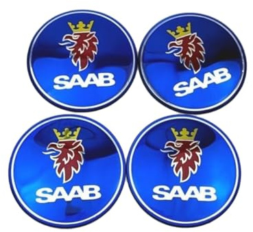 Gisltv 4 Stück Auto Nabendeckel Aufkleber, für SAAB Scania 540S GPRS Series GRS 65MM Wasserdicht staubdicht Nabenkappen Abzeichen Felgen Auto Radnabenkappen