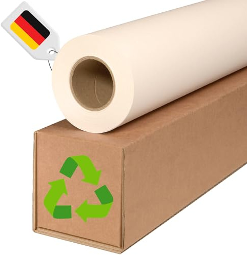 CABROGREEN 100% Recycling Plotterpapier 914mm x 45m 90g - Nachhaltiges Papier DIN A0+ für CAD-Drucke und Präsentation. Plotter Papier Rolle 914mm aus Deutschland! Plotter Rolle 91,4cm - Einzelrolle