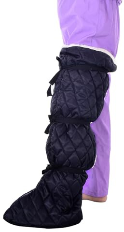 POONGURY Rollstuhl-Winter-Beinwärmer, gipsfreundliche winddichte Ärmel mit verstellbaren Trägern, Wärmeschutz von Knöchel bis Knie (schwarz)
