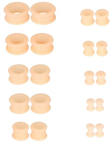 Uwiyo 20 Stück Silikon Flesh-Tunnel Set, 4-20mm Hollow Silikon Tunnel Plugs Ohrdehner Plug Ohr Expander Ohrplugs Flexible Stretching Expander Ohr Piercing Schmuck für Männer Frauen