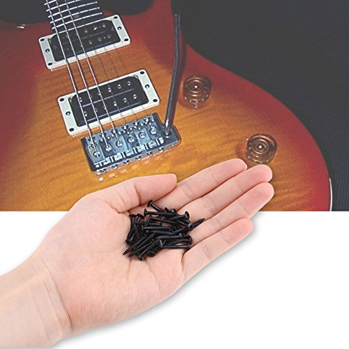 aqxreight 40-teiliges Schrauben-Set für Gitarren-Tonabnehmer, Surround-Befestigungsschrauben in Schwarz (BLACK)