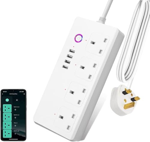 Jinvoo ZigBee Smart Power Strip, Surge Protector, USB Extension Cable, Zigbee Power Strip, Compatible with Alexa and Google, Voice Control Timer Overload Protection, Zigbee Hub Required