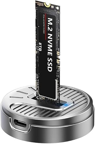 M.2 NVMe SATA SSD Reader External, 10Gbps USB 3.2 Gen 2 Tool-Free Adapter, 4.8/5 Stars US Rated, Supports M/B+M Key SSDs (2230-22110) Up to 4TB, Aluminum Alloy Dock for Laptop/PC