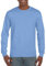 Gildan Mens Plain Crew Neck Ultra Cotton Long Sleeve T Shirt (L) (Carolina Blue)