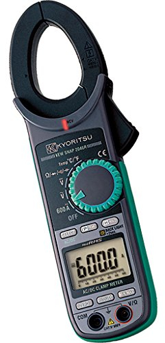 Kyoritsu KEW 2046R Pinza amperometrica digitale compatta per la misura TRMS di correnti AC/DC, tensioni AC/DC, resistenza, continuità, prova diodo, frequenza, capacità, temperatura, picco , grigio