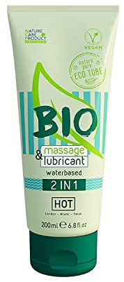 HOT BIO Massageöl und Gleitmittel 2in1, 200 ml, Für erotische Massagen und ein perfektes Gleitgefühl. Ideal für Happy End Massagen